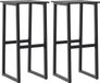 vidaXL Barkrukken 2 st 38x38x80 cm gepoedercoat staal zwart