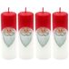Dekohelden24 1 verpakking met 4 adventskaarsen, wit en rood, als kabouter, hoogte 12 x 4 cm, cijfers