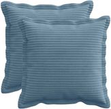 vidaXL - Kussensloop - 2 st - HOUTEN - Blauw - 40 x 40 cm - corduroy