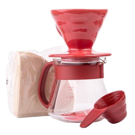 Hario V60 Dripper Set 01 ceramic Red