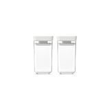 Brabantia TASTY+ Set van Stapelbare Mini-voorraadbussen | Luchtdichte bakjes voor opslag van kruiden en specerijen | 2 x transparante, BPA-vrije potjes (0,15 l) met siliconen deksels | Light Grey