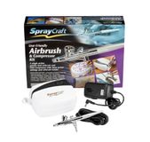 Spraycraft SP30KC Airbrush & Compressor Kit - Single Action Gravity Feed Brush Set