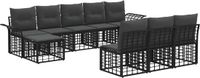 vidaXL - Buiten - bank - set - 9 - st - Zwart - en - Donker - Grijs - Polyester