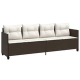 VidaXL Lounge Tuinstoel Gecapitonneerde Zitting Polyrattan Staal Crème Wit