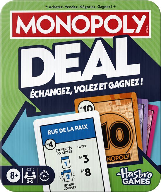 Monopoly Monopoly Deal-kaartspel in blikken verzameldoos - Franse Editie
