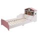 Merkloos Relaxdays Kinderbed - 70x140 cm - Huisvorm - Wit-Roze