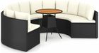 vidaXL 7-delige loungeset met kussens, polyrattan, zwart