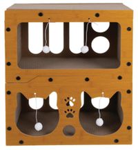 Purlov Krabpaal Carton pour Chat, 2-laags, 3-in-1, brun