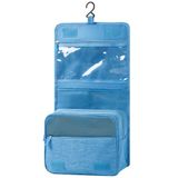 AiQInu Toilettas, opvouwbaar, grote toilettas, reizen, voor mannen en vrouwen, multifunctioneel, waterdicht, cosmeticatas, reisorganizer met haken, Hemelsblauw, Voor thuis