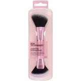 Real Techniques Schuin Waaierpenseel, dubbelzijdig make-uptool voor blush, bronzer & contour, 2-in-1 kwast voor vloeibaar, crème & poeder, veganistisch, diervriendelijk, reisvriendelijk, 1 stuk