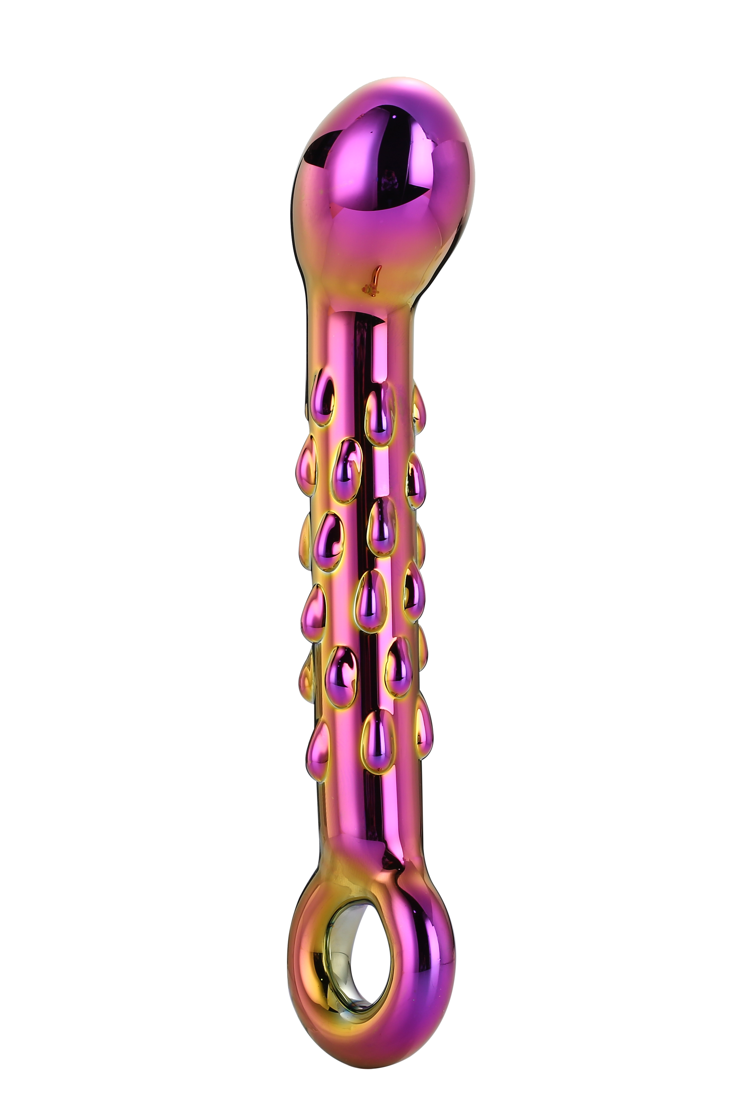 Glazen G-spot dildo met noppen