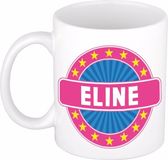 Bellatio Decorations - Eline voornaam - koffiemok - beker - wit/roze - 300 ml