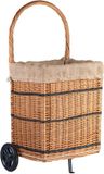 The Wicker Stories – Rieten haardmand op metalen frame met handvat, versterkte bodem en jute voering – Op wielen – Handgemaakt in Europa – Ideaal voor haardhout en boodschappen.