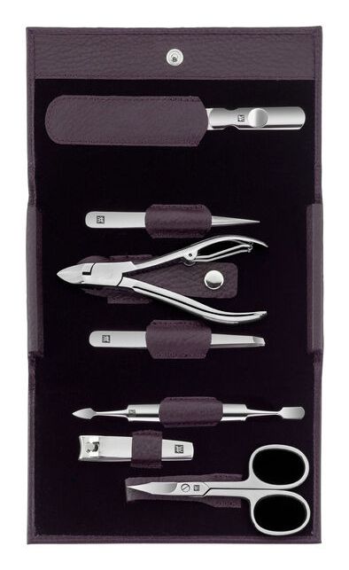 Zwilling Classic Inox Flash 7-delige manicureset paars RVS