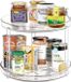Unyqoos® Organisateur pivotant à deux niveaux pour cuisine, salle à manger et réfrigérateur, rotation à 360°, 23 cm de diamètre