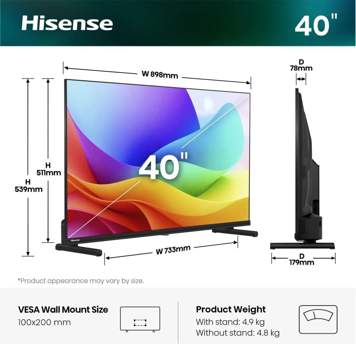Hisense 40A5S / LED TV / 40 inch / 2023