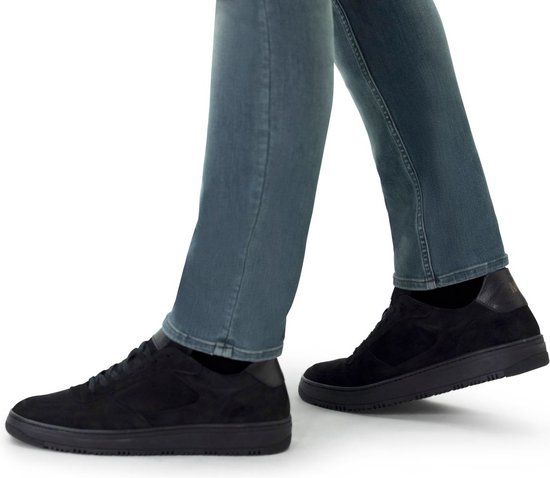 Manfield Heren Zwarte Suède Sneakers - Maat 43 - Herfst/Winter 2024