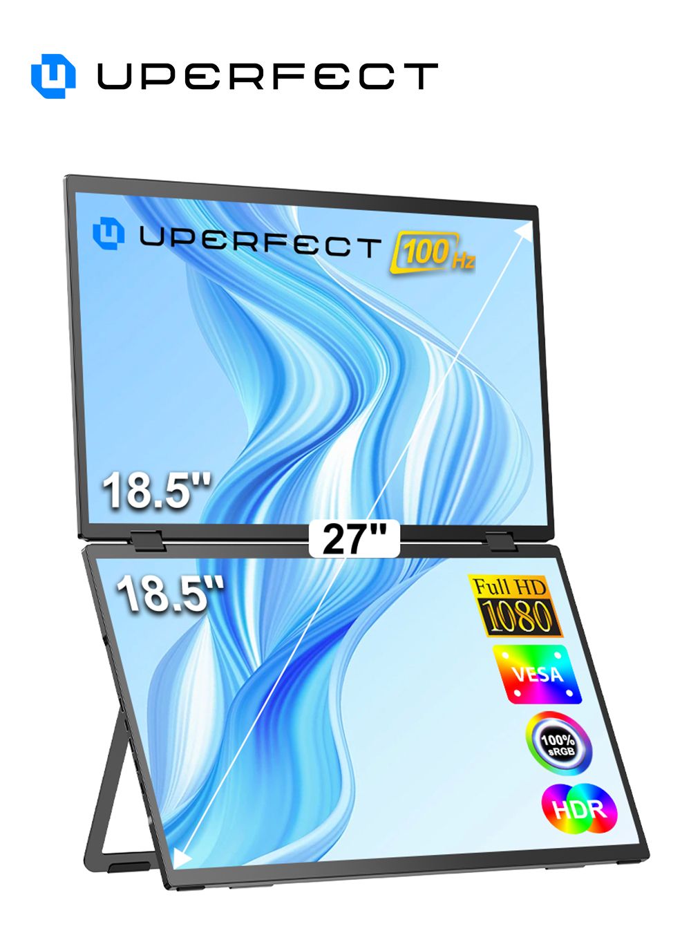 UPERFECT 18.5" 100Hz Stacked Monitor