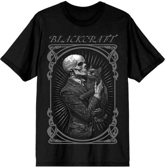Blackcraft Cult Skeleton Cat Heren T-shirt - Zwart - XL