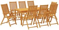 vidaXL - Ensemble de jardin 9 pièces - Acacia massif - 180x90x75 cm