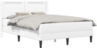 vidaXL Bedframe met matras, wit, 120 x 190 cm, kunstleer