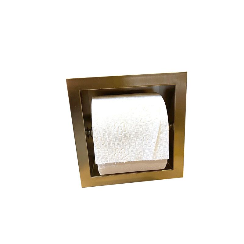 Badkamerplanet Inbouw WC Rolhouder RVS Geborsteld Goud 9 cm