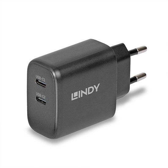 Lindy 73438 oplader voor mobiele apparatuur Universeel Zwart AC Snel opladen Binnen