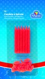 PartyCube Rouge Set 12 bougies chauffe-plat avec support 24144