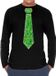 Bellatio Decorations Verkleed shirt heren - Stropdas paillet - Groen/Zwart - XL