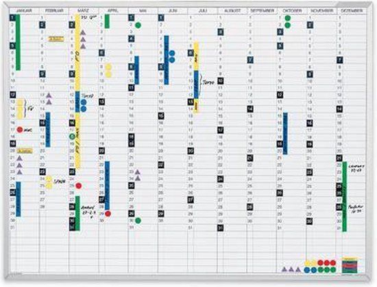 Magnetoplan Jaarlijkse planner CC Permanent - 90x60cm - met kalenderstrepen - magnetisch