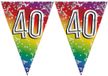 Merkloos / Sans marque Boland Bv 5x stuks vlaggenlijn 40 jaar versiering vlaggetjes slinger 6 meter - Glitter folie - Binnen/buiten gebruik