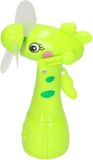 Merkloos Waterspray ventilator - giraffe - groen - voor kinderen - waterverstuiver - zomerventilator - 15 cm