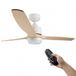 M Mimotec White Sara Led-plafondventilator, 132 cm, met DC-motor, dimbaar licht, 18 W, 3CCT, IP20, afstandsbediening, timer en zomer-/winterfunctie