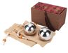 Merkloos Massief Roestvrij Stalen Handbal - 2-delige Set - Diameter 50 mm
