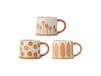 Bloomingville Mug Linora 45 cl, lot de 3 Blanc-brun
