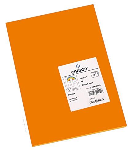 Canson Iris Vivaldi A4 120 gsm Glad Kleurpapier - Licht Grijs 185gsm - 50 vel A4 - 21x29.7cm ORANJE