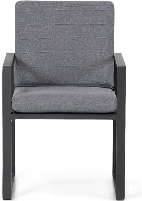 Santika Zaga/Veneto 90 cm Dining Tuinset 5-delig - Grijs-antraciet - 4 zitplekken