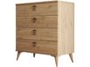 Commode 4 tiroirs effet chêne 80 cm