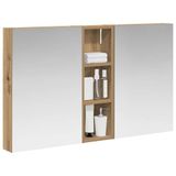 vidaXL Badkamerkast - set - 3 - st - 100 - x - 10,5 - x - 60,5 - cm - Bewerkt - hout