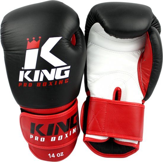 King Kickbokshandschoenen KPB/BG 1 Zwart / Rood - 10 oz