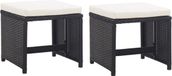 vidaXL Tuinkrukken 2 st met kussens poly rattan zwart