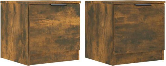 vidaXL Nachtkastjes 2 st 40x39x40 cm gerookt eikenkleurig