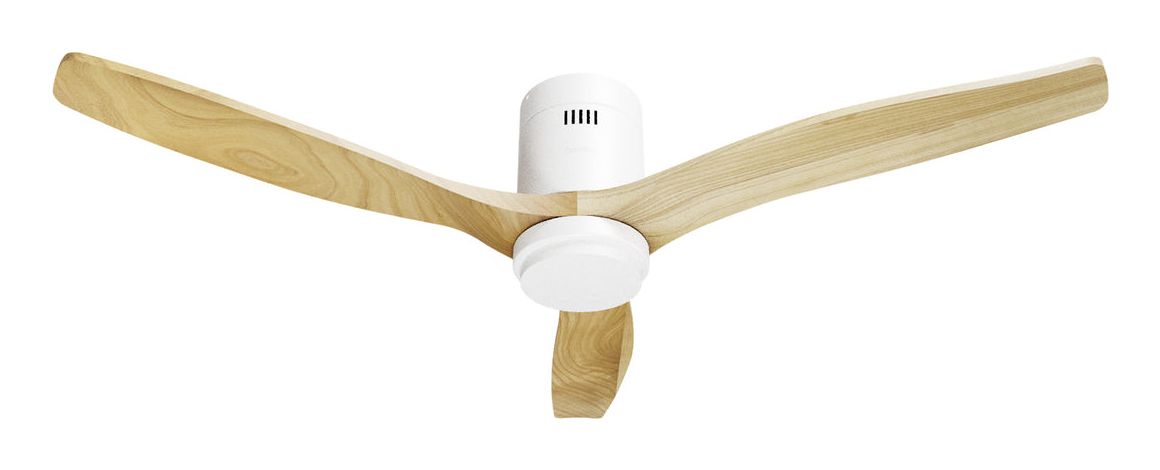 Hombli Slimme Plafondventilator met verlichting - Ø132 cm - Incl. Afstandsbediening - Wit & Licht Hout