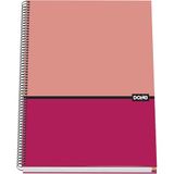 Dohe - A4 Ruitjes Schrift - 100 Bladen Dikte 90 gr/m², Formaat 22,8x30 cm, Hardcover, Ringband Sluiting, 5 mm Ruitjes, Schoolmateriaal - DUO Roze