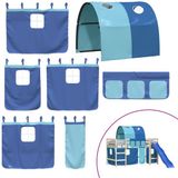 vidaXL Gordijnen voor hoogslaper met tunnel blauw polyester