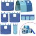 vidaXL Gordijnen voor hoogslaper met tunnel blauw polyester