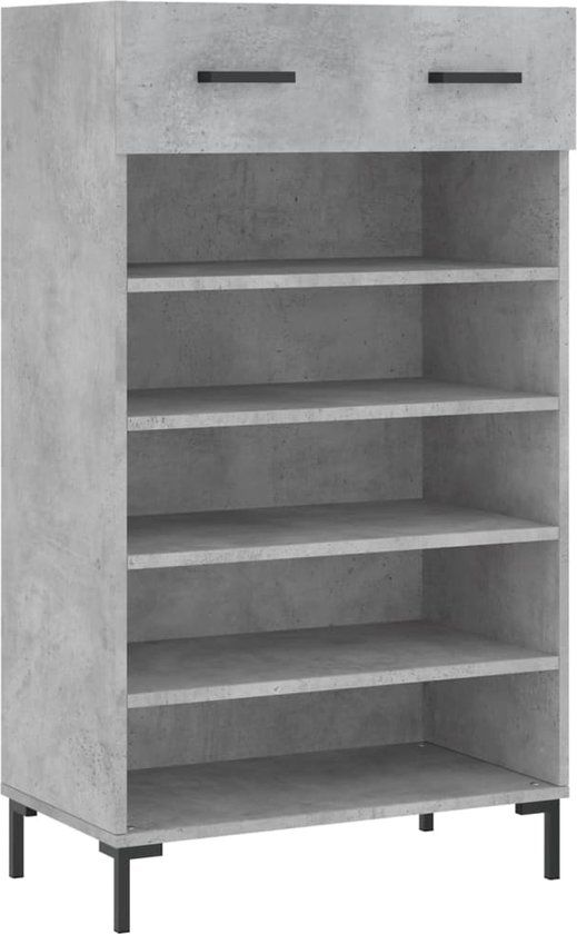 vidaXL Schoenenkast - 60x35x105 cm - Bewerkt Hout - Betongrijs