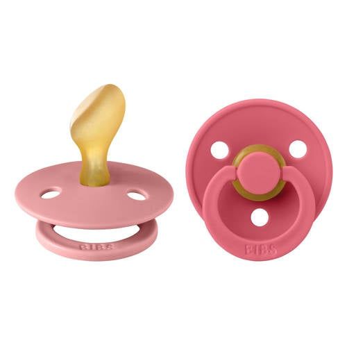 BIBS Colour fopspeen - maat 2 - Dusty Pink / Coral (2 stuks)