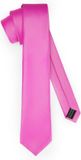 Ladeheid Smal Stropdas - Roze - Polyester - 150 cm x 8 cm