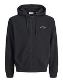 JACK&JONES JJCOLLEGE LOGO SWEAT ZIP HOOD Heren Zwart XL